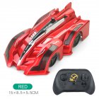 Remote Control Wall Climbing Car Four-channel Suction Stunt Car Model Toys With Colorful Lights For Boys Gifts red