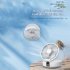 Remote Control Wireless Air Cooling Fan with LED Light Wall Mounted Folding Electric Ventilator Table Fan White