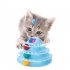 Removable 4 layer  Cats  Turntable  Toys With Antenna Ball Educational Training Amusement Plate Accessories Interactive Props White