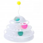 Removable 4-layer  Cats  Turntable  Toys With Antenna Ball Educational Training Amusement Plate Accessories Interactive Props White