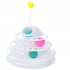 Removable 4 layer  Cats  Turntable  Toys With Antenna Ball Educational Training Amusement Plate Accessories Interactive Props White