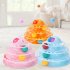 Removable 4 layer  Cats  Turntable  Toys With Antenna Ball Educational Training Amusement Plate Accessories Interactive Props Pink