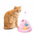 Removable 4 layer  Cats  Turntable  Toys With Antenna Ball Educational Training Amusement Plate Accessories Interactive Props Pink