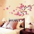 Removable Pink Color Butterflies Peach Blossom Pattern Wall Sticker for Living Room Bedroom AY6008