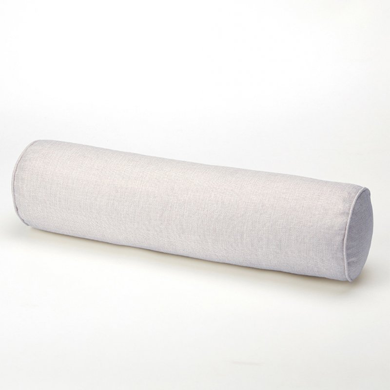 Removable Solid Color Round Cervical Pillow Bed Roll Cushion Head Leg Back Support Light Travel Column Pillow Silver gray_10x40cm