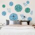 Removable Wall Stickers Blue Flower Waterproof PVC Decals Living Room Bedroom Wallpaper Decoration 60   90cm