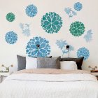 Removable Wall Stickers Blue Flower Waterproof PVC Decals Living Room Bedroom Wallpaper Decoration 60 * 90cm