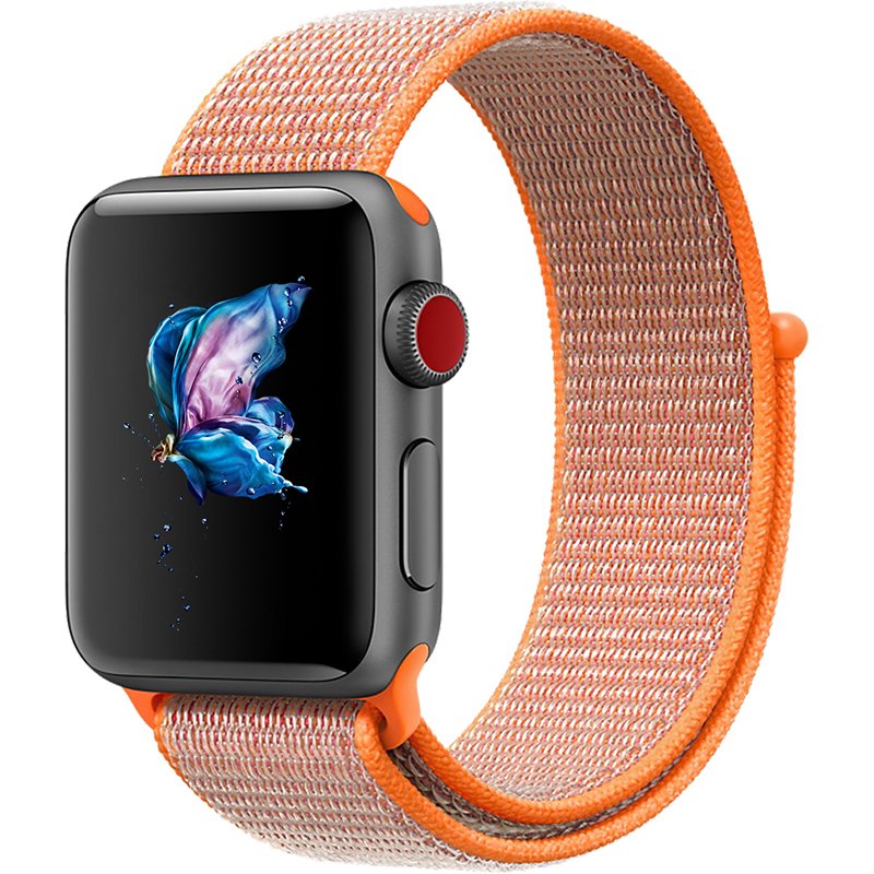 Replacement Sport Nylon Woven Band for Apple Watch Series 4 40mm/44mm Orange red_44mm