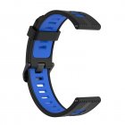 Replacement Watch Band Striped Silicone Strap Wristband Compatible For Amazfit Gtr4 Gts3 Garmin Watch Black blue 22mm