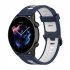 Replacement Watch Band Striped Silicone Strap Wristband Compatible For Amazfit Gtr4 Gts3 Garmin Watch Black blue 22mm