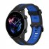 Replacement Watch Band Striped Silicone Strap Wristband Compatible For Amazfit Gtr4 Gts3 Garmin Watch Black blue 22mm
