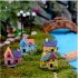 Resin Mini Fairy Tale Garden Thatched House Mini  House Decoration Ornaments Random color