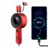 Retractable Car Charger 3 In 1 Fast Charge Cord Stretchable Cable Adapter Car Charger Adapter For Most Cars Phones red