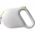 Retractable Dog Leash With Reflective Stripe W shaped Rope Outlet Anti friction Heavy Duty Reflective Nylon Tape Rope Durable Dog Walking Leash For Dogs White S