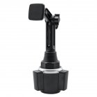 Retractable Rotating Magnetic Mobile Phone Bracket Car Cup Base Phone Positioning Navigation Holder Stand black + silver