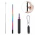 Retractable Stainless Steel Drinking Straw with Cap Nozzle for Travel black