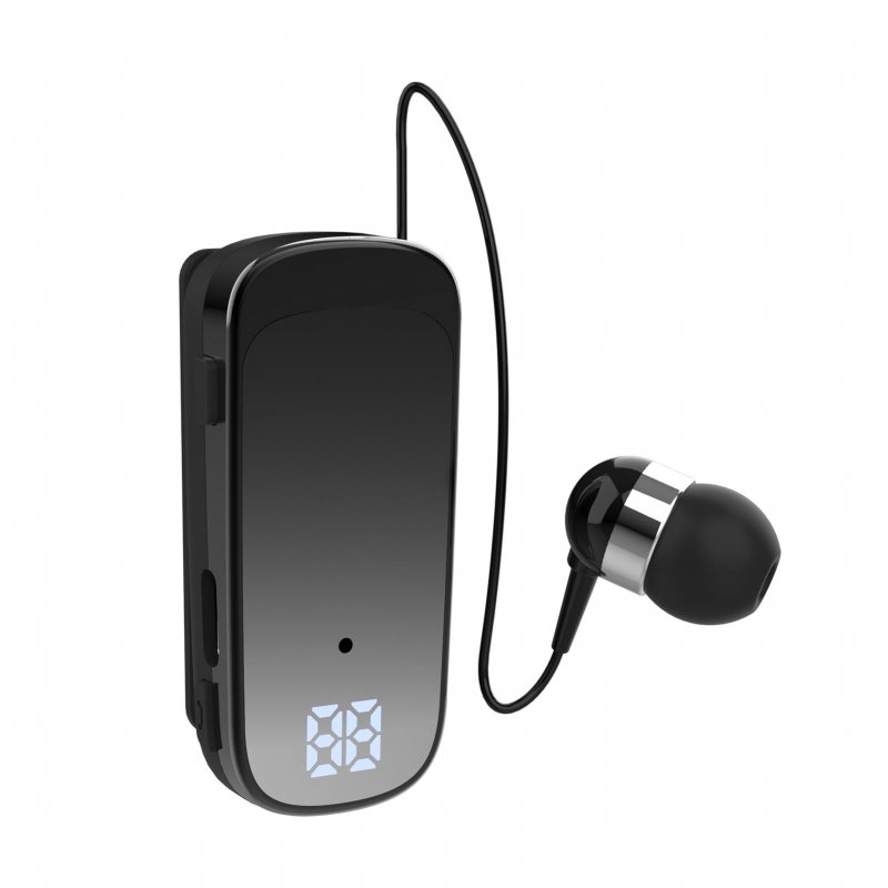 Retractable Wireless Headset Wireless Earpiece LED Battery Display Headphones Fast Charging Clip On Handsfree Earbuds K65 gradient black