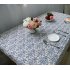 Retro Blue and White Porcelain Tablecloth with Lace Cotton Linen Table Cover for Dinning Home Decor Blue and white porcelain 90 90