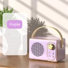 Retro Bluetooth Audio U Disk Tf Card Aux Usb Speaker Creative Outdoor Portable Mini Sound Box Purple