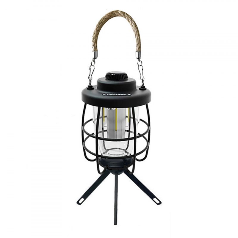 Retro Camping Lamp Usb Rechargeable 2000mah Portable Tent Hanging Lamp