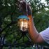 Retro Camping Lamp Usb Rechargeable 2000mah Portable Tent Hanging Lamp Waterproof Outdoor Emergency Light Black