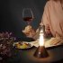 Retro Cordless Table Lamp Portable USB Charging Brightness Adjustable Bedside Night Light For Home Bedroom Bar Coffee Shop Restaurant copper