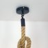 Retro Fashionable Hemp Rope Ceiling Lamp Chic Pendant Lamp with Sucking Disc for Coffee Shop Hair Salon Front Desk Restaurant Household Decoration 1M Single hea