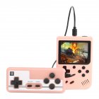 Retro Handheld Game Console 3.0-Inch Screen Mini Retro Rechargeable Game Console With 500 Classic Games For Kids Men Women Pink with handle