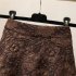 Retro High Waist Skirt For Women Elegant Hollow out Floral Large Swing Skirt For Party Dance Performances dark brown 3XL