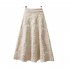 Retro High Waist Skirt For Women Elegant Hollow out Floral Large Swing Skirt For Party Dance Performances black 3XL