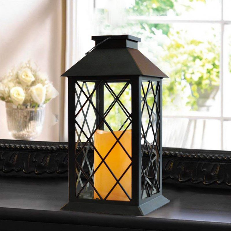 Retro Led Hollow Lantern Portable Outdoor Hanging Lights