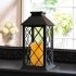 Retro Led Hollow Lantern Portable Outdoor Hanging Lights For Gardens Courtyards Corridors Walkways Decor yellow flashing
