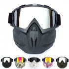 Retro Motorcycle Goggles Helmet Riding Glasses With Face Cover Outdoor Motocross Racing Ski Protector Goggles Camouflage-imitation red film