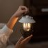 Retro Portable Tent Lamp Usb Rechargeable Waterproof Camping Lantern for Outdoor Camping Garden Porches White