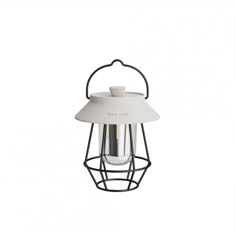 Retro Portable Tent Lamp Usb Rechargeable Waterproof Camping Lantern
