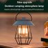 Retro Portable Tent Lamp Usb Rechargeable Waterproof Camping Lantern for Outdoor Camping Garden Porches Black