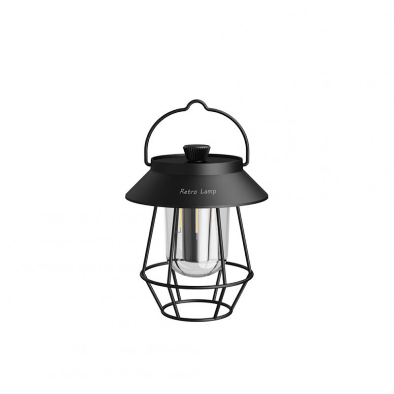 Retro Portable Tent Lamp Usb Rechargeable Waterproof Camping Lantern