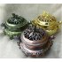 Retro Style Alloy Incense Burner Double Dragon Hollow Cover Censer Cone Holder Home Decoration bronze color