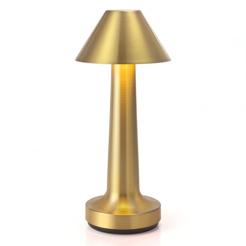 Retro  Style  Lamp Desk Night Light Rechargeable Touch Sensor Wireless Decorative Light Golden