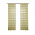 Retro Style Striped Printing Tulle Curtain for Living Room Bedroom Window Decor Punching Style yellow W 132cm  H 160cm
