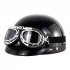 Retro Style Sunscreen  Helmet Half Helmet With Goggles For Motorcycle Electric Bike As shown