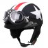 Retro Style Sunscreen  Helmet Half Helmet With Goggles For Motorcycle Electric Bike As shown