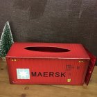 Retro Tabletop Iron Tissue Box for Home Living Room Car Storage Decoration Red MEEK
