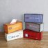 Retro Tabletop Iron Tissue Box for Home Living Room Car Storage Decoration Red MEEK