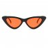Retro Triangle Cat Eye Sunglasses UV400 Clean Vision Glasses Eyewear Valentine s Day Gift Bright black with red lens