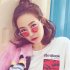 Retro Triangle Cat Eye Sunglasses UV400 Clean Vision Glasses Eyewear Valentine s Day Gift Bright black with red lens