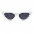 Retro Triangle Cat Eye Sunglasses UV400 Clean Vision Glasses Eyewear Valentine s Day Gift White with gray lens