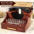 Retro Typewriter Shape Clockwork Spring Music Box Toy Desk Decor for Home Office Random music tracks