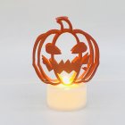 Reusable Led Candle Light Pumpkin Bat Skeleton Spider Ornaments Happy Holloween Party Decoration solid color pumpkin