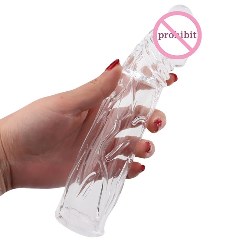 Reusable Penis Sleeve Cock Ring Extender 7inch Ultra-Soft Penis Enlarger Textured Cock Extender For Men Couples Sex Toys transparent color